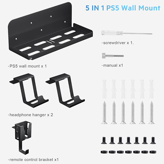 Support Mural Compatible avec PS5 FAT/SLIM